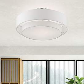 Image2 of Meridian 22" Wide Brushed Nickel Double Layer Ceiling Light