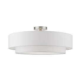 Image4 of Meridian 22" Wide Brushed Nickel Double Layer Ceiling Light more views