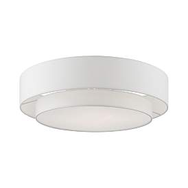 Image5 of Meridian 22" Wide Brushed Nickel Double Layer Ceiling Light more views