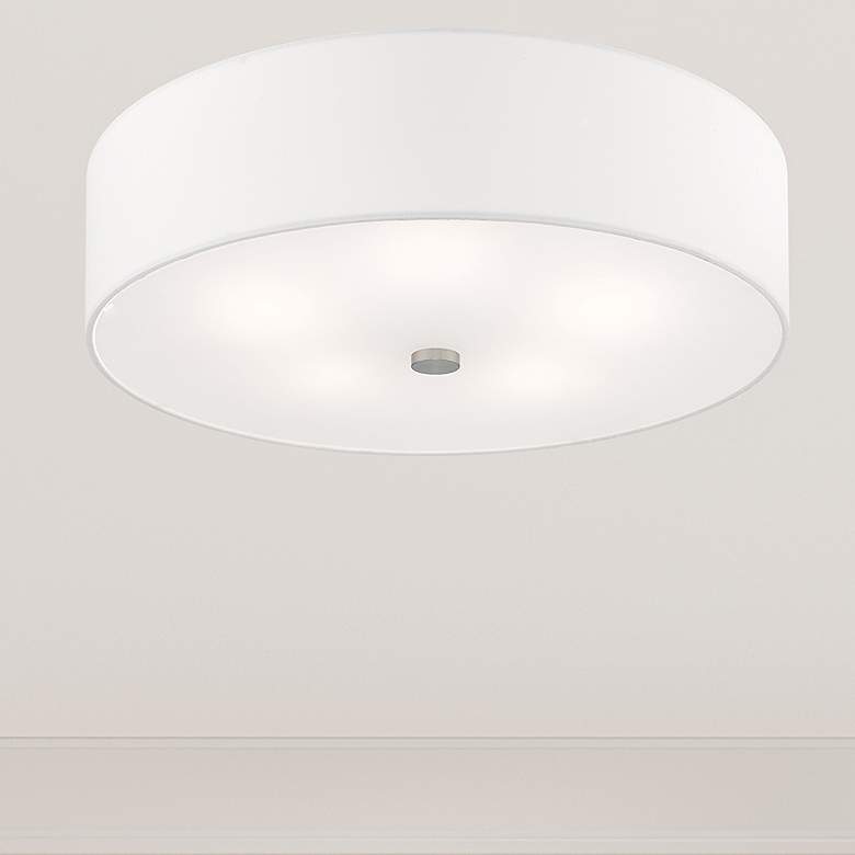 Image 2 Meridian 22" Wide Brushed Nickel Drum Ceiling Light