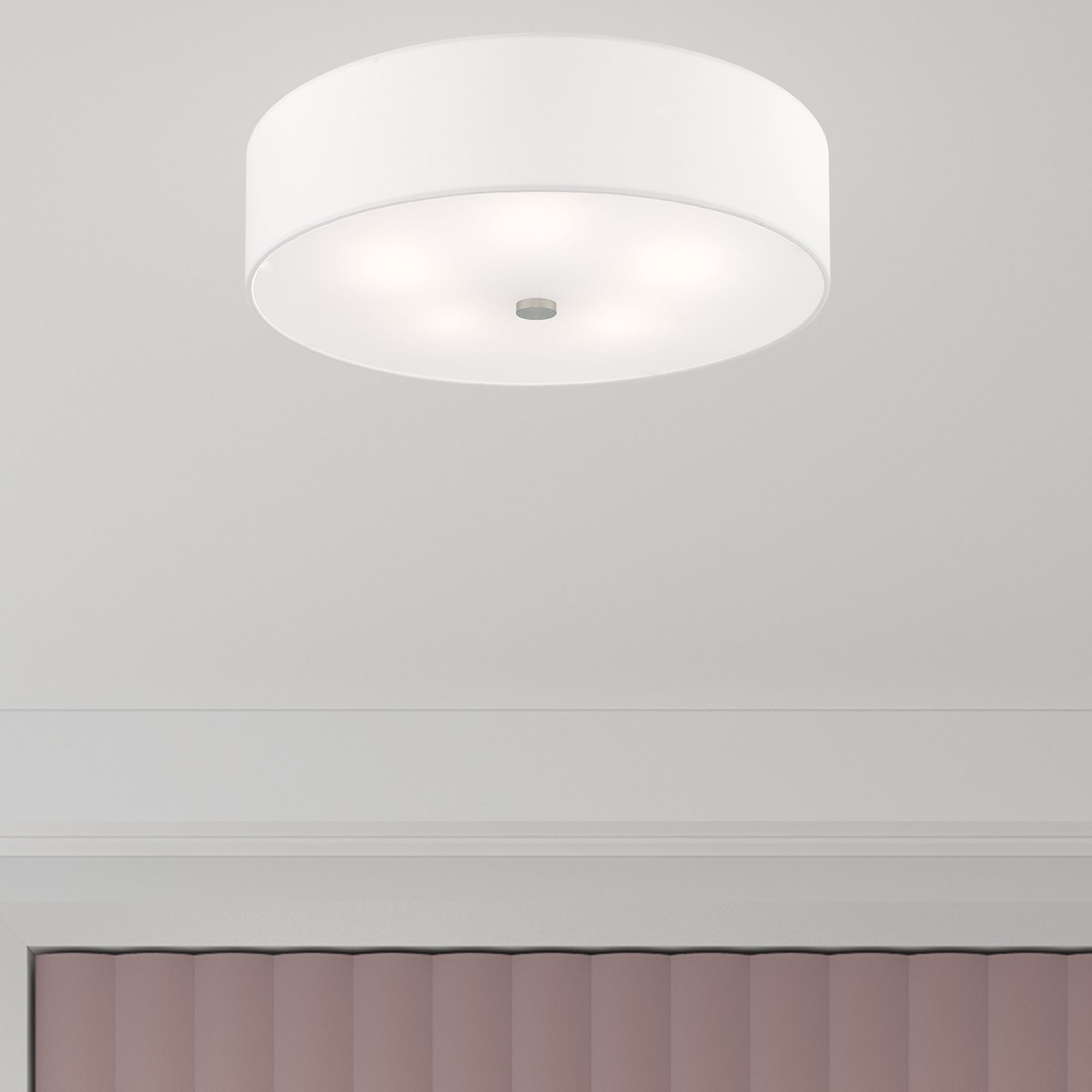 Meridian 22" Wide Brushed Nickel Drum Ceiling Light in scene