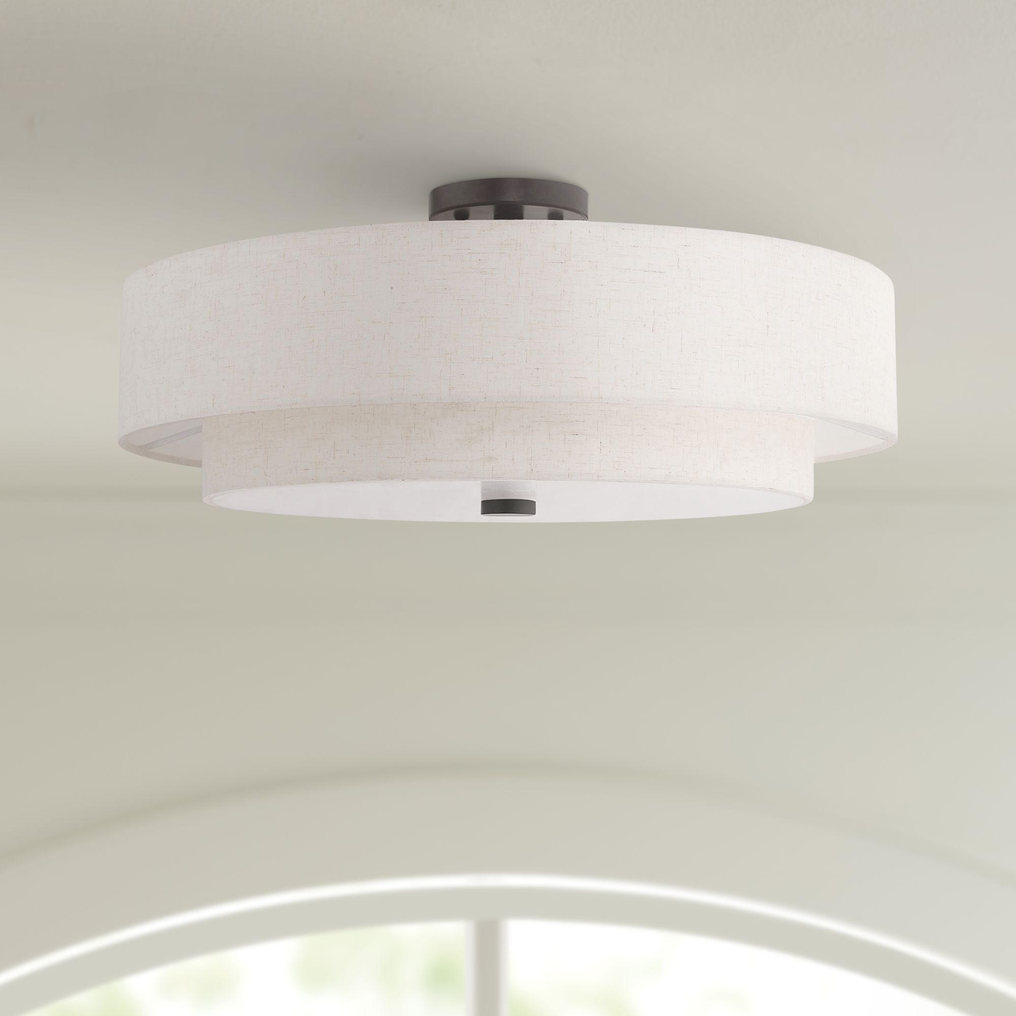 large drum shade semi flush