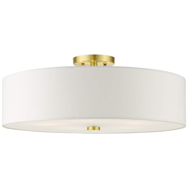 Image 2 Meridian 22" Wide Satin Brass Drum Ceiling Light