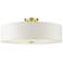 Meridian 22" Wide Satin Brass Drum Ceiling Light
