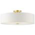 Meridian 22" Wide Satin Brass Drum Ceiling Light