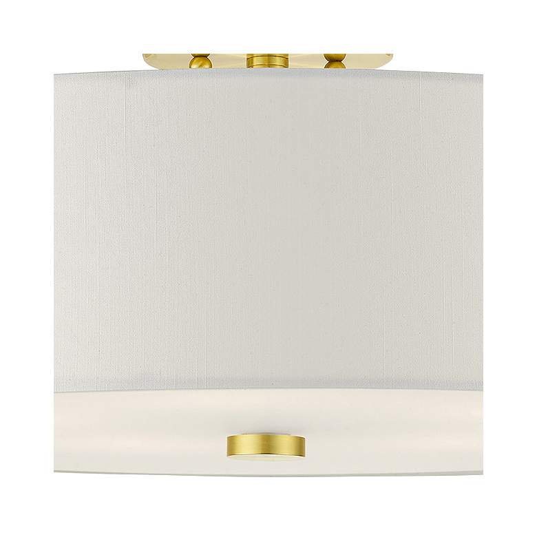 Image 3 Meridian 22" Wide Satin Brass Drum Ceiling Light more views