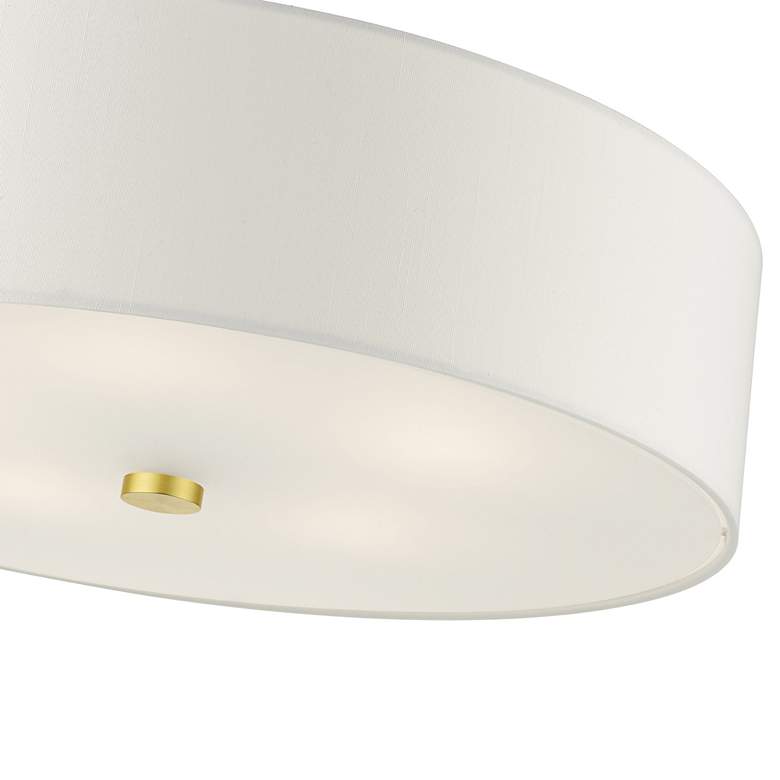 Image 4 Meridian 22" Wide Satin Brass Drum Ceiling Light more views