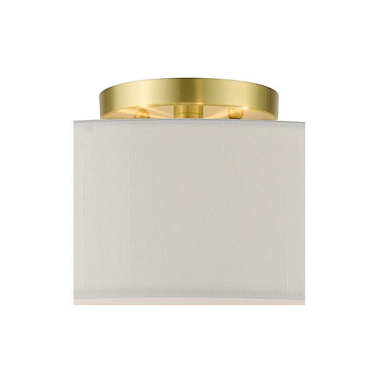 Image 4 Meridian 22" Wide Satin Brass Off-White Ceiling Light more views