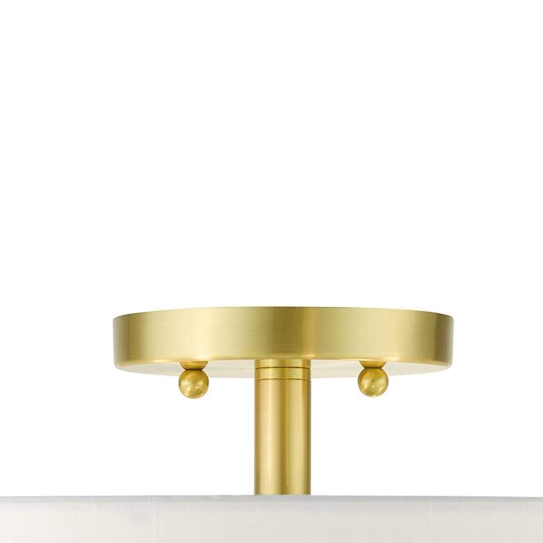 Image 6 Meridian 22 inch Wide Satin Brass Off-White Ceiling Light more views
