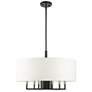 2_Meridian 24" Wide Black 6-Light Drum Shade Chandelier