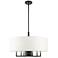Meridian 24" Wide Black 6-Light Drum Shade Chandelier