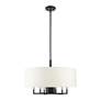 4_Meridian 24" Wide Black 6-Light Drum Shade Chandelier more views