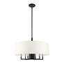 5_Meridian 24" Wide Black 6-Light Drum Shade Chandelier more views