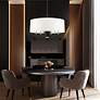 Meridian 24" Wide Black 6-Light Drum Shade Chandelier