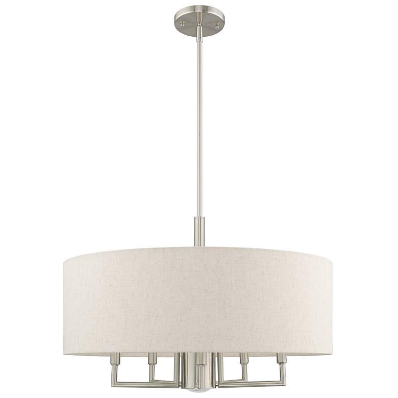Image 5 Meridian 24" Wide Brushed Nickel 6-Light Chandelier more views