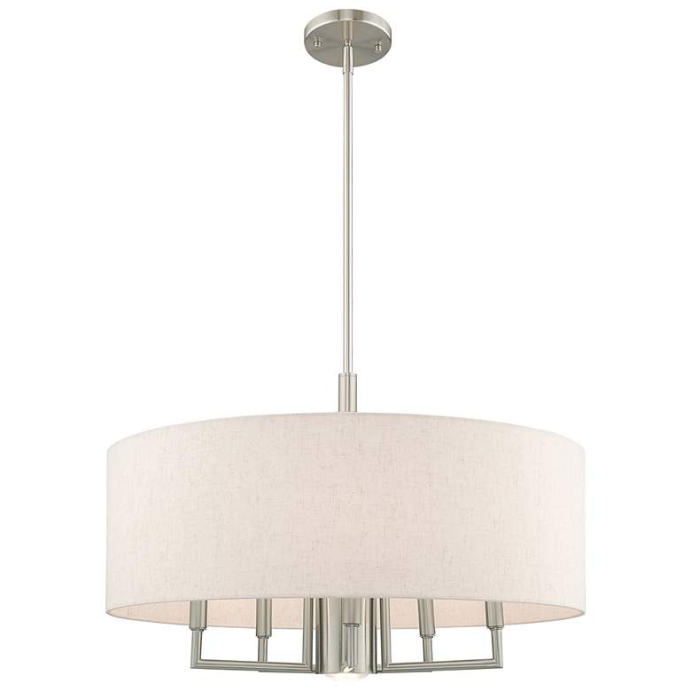 Image 6 Meridian 24" Wide Brushed Nickel 6-Light Chandelier more views