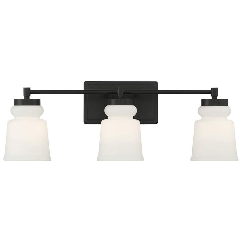 Image 1 Meridian 24" Wide Matte Black 3-Light Bath Light