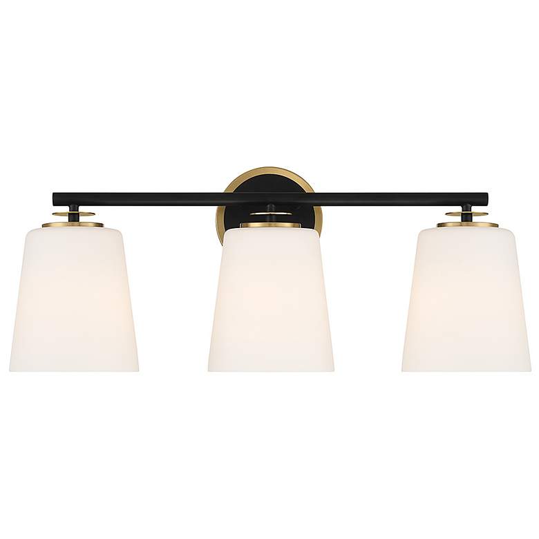 Image 1 Meridian 24" Wide Matte Black 3-Light Bath Light