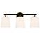 Meridian 24" Wide Matte Black 3-Light Bath Light