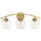 Meridian 24" Wide Natural Brass 3-Light Vanity Bath Light