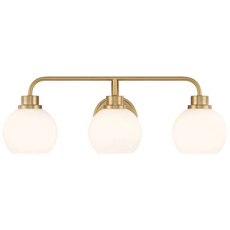 Image 1 Meridian 24" Wide Natural Brass 3-Light Vanity Bath Light