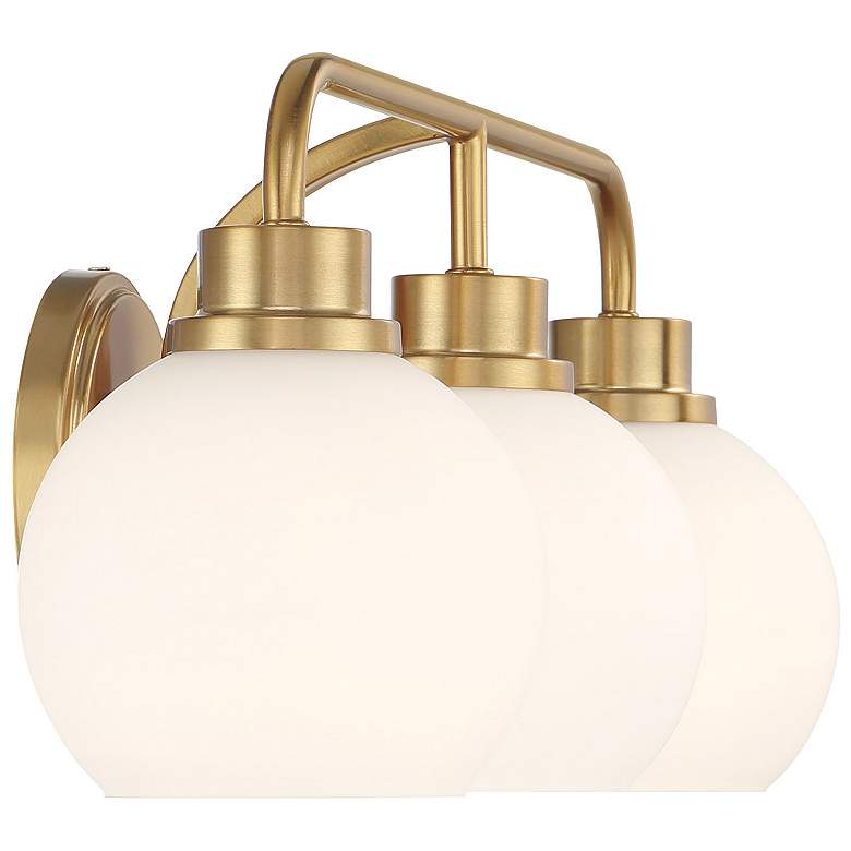 Image 5 Meridian 24" Wide Natural Brass 3-Light Vanity Bath Light more views