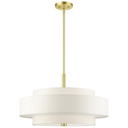 Meridian 24" Wide Satin Brass 3-Tier Drum Chandelier