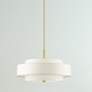 Thumbnail2 of Meridian 24" Wide Satin Brass 3-Tier Drum Chandelier