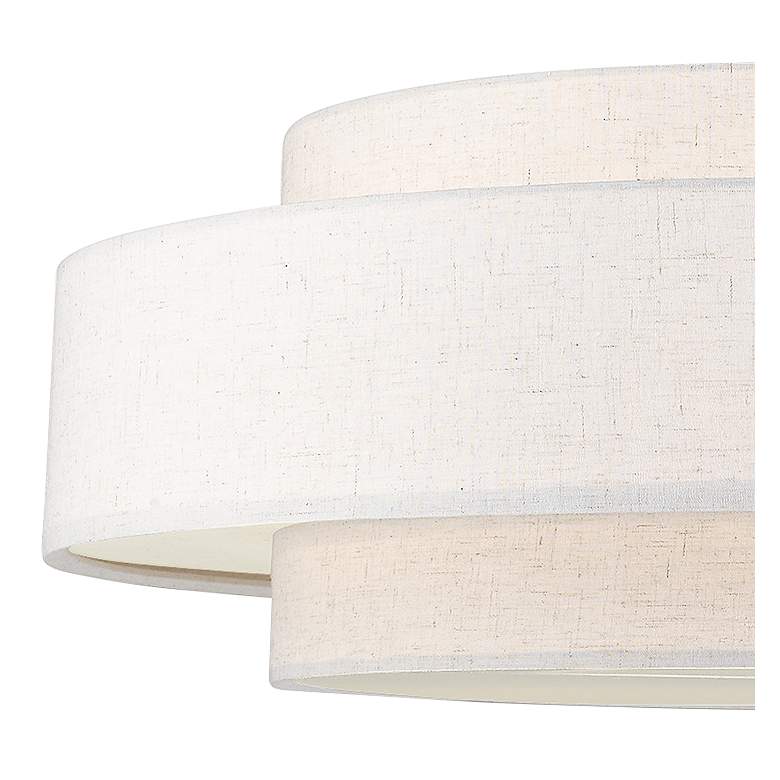 Image 4 Meridian 24"W Brushed Nickel Double-Drum Shade Pendant Light more views