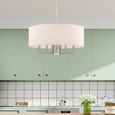 Meridian 24" Wide Brushed Nickel 6-Light Chandelier