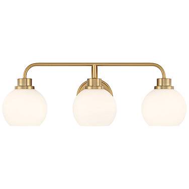 Meridian 24" Wide Natural Brass 3-Light Vanity Bath Light