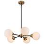 Thumbnail3 of Meridian 26 3/4" Wide Oil-Rubbed Bronze 5-Light Chandelier more views