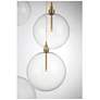 5_Meridian 28" Wide Natural Brass LED Multi-Light Pendant more views