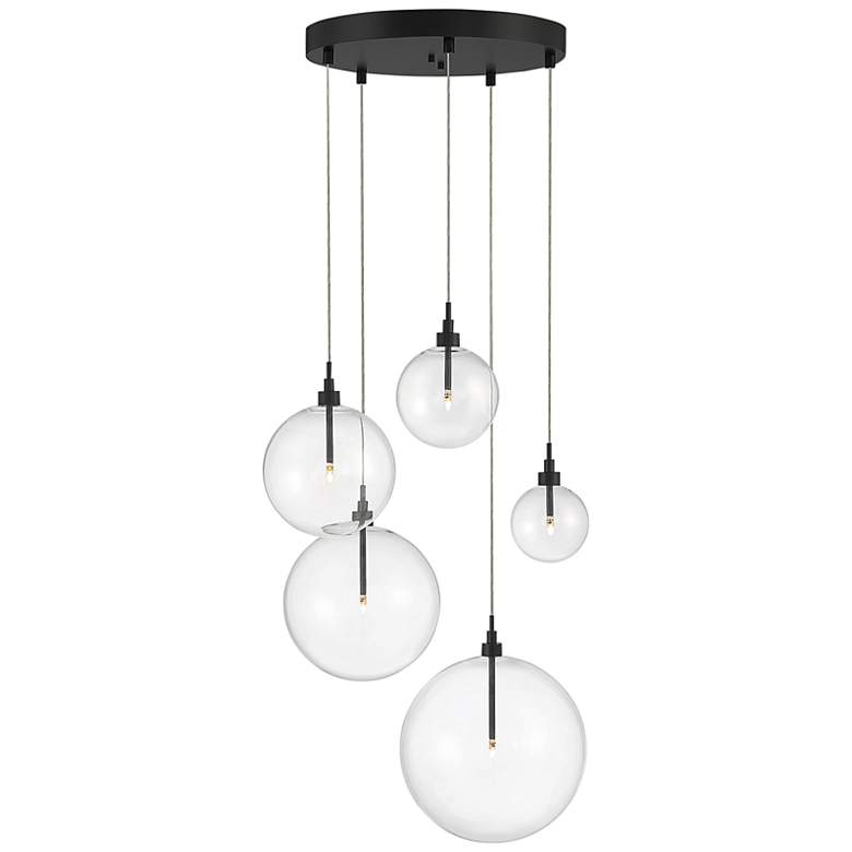 Image 1 Meridian 28" Wide Oil-Rubbed Bronze Multi-Light Pendant