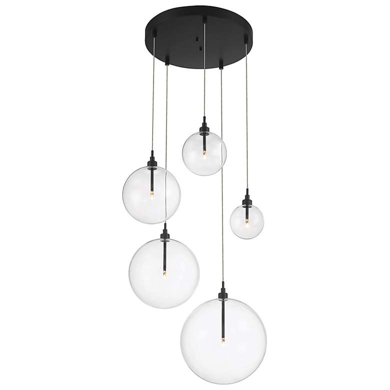 Image 4 Meridian 28" Wide Oil-Rubbed Bronze Multi-Light Pendant more views
