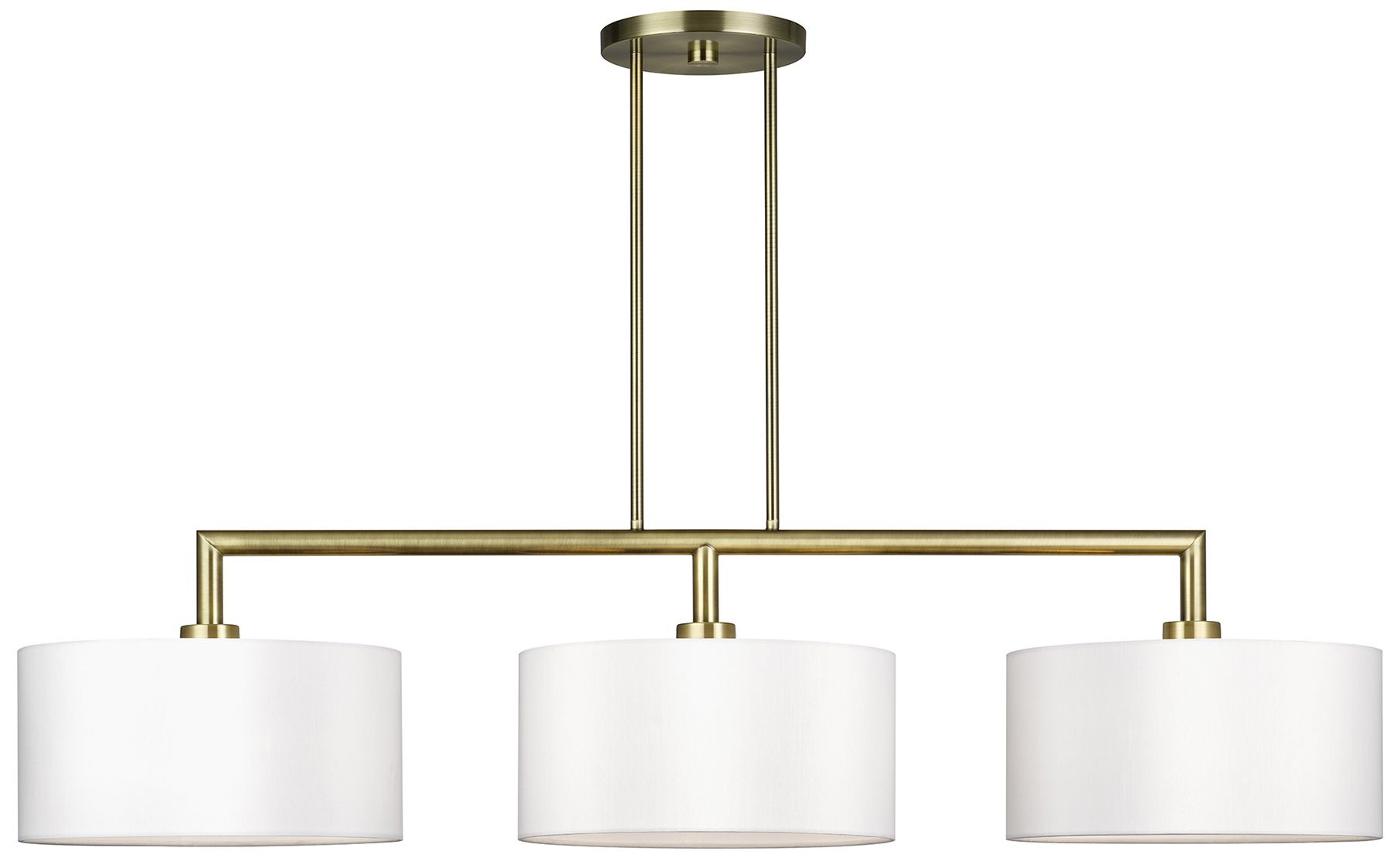 Meridian 3 Light Antique Brass Extra Large Linear Chandelier