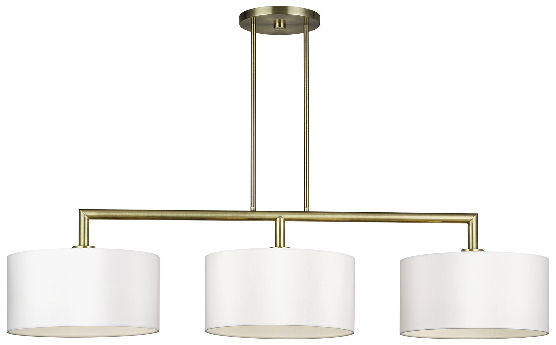 Image 4 Meridian 3 Light Antique Brass Extra Large Linear Chandelier more views