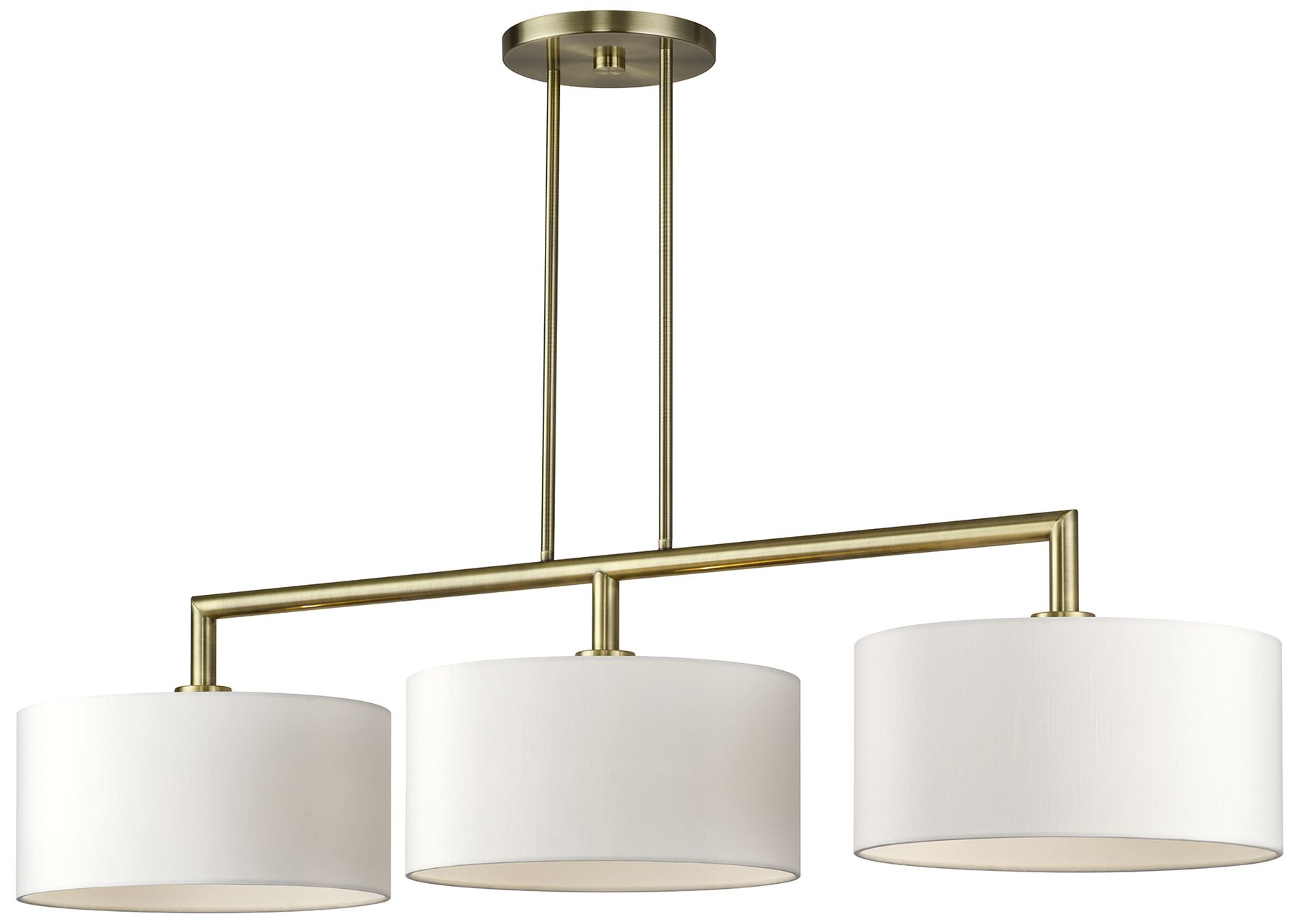 Image 5 Meridian 3 Light Antique Brass Extra Large Linear Chandelier more views