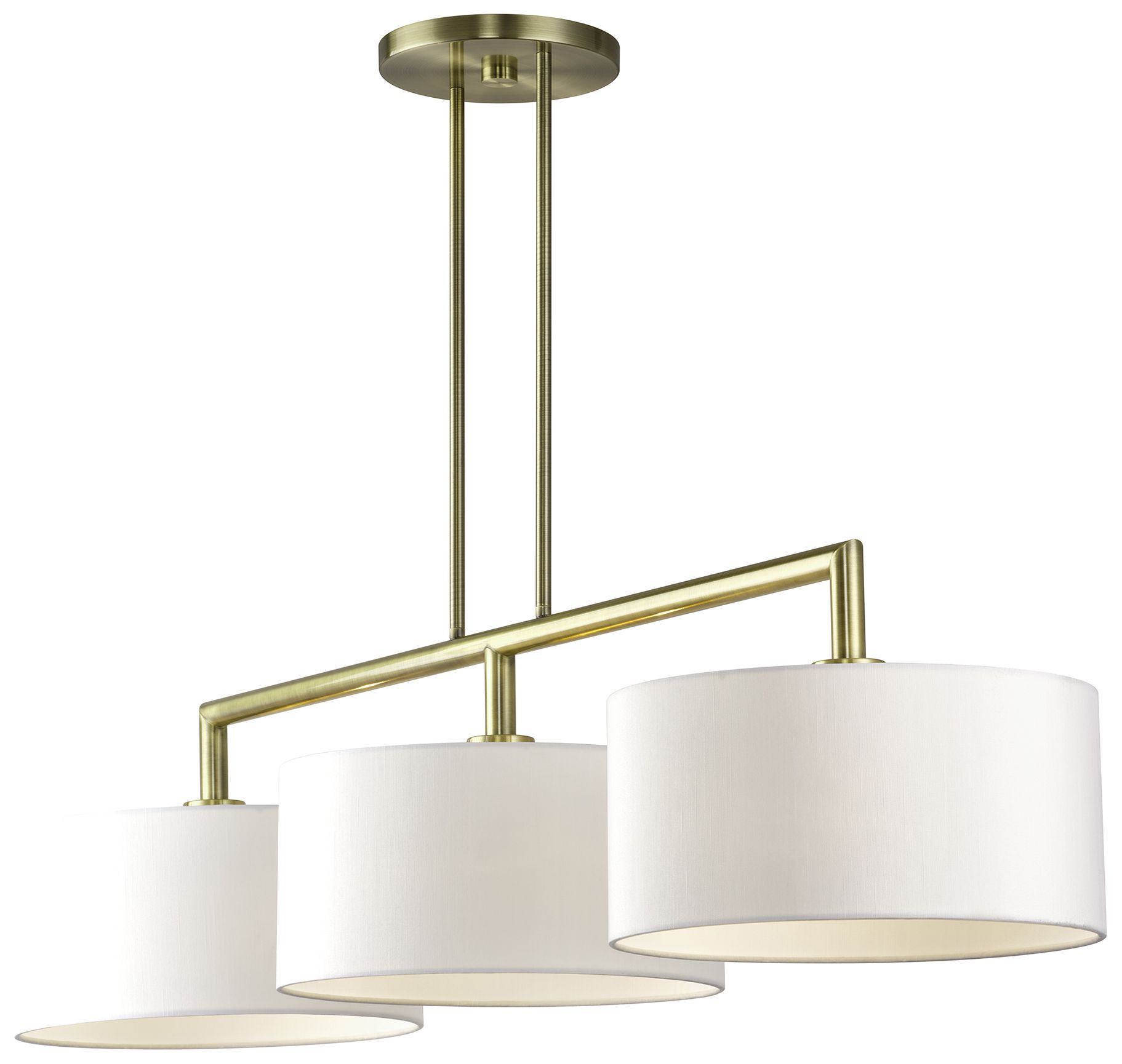 Image 6 Meridian 3 Light Antique Brass Extra Large Linear Chandelier more views