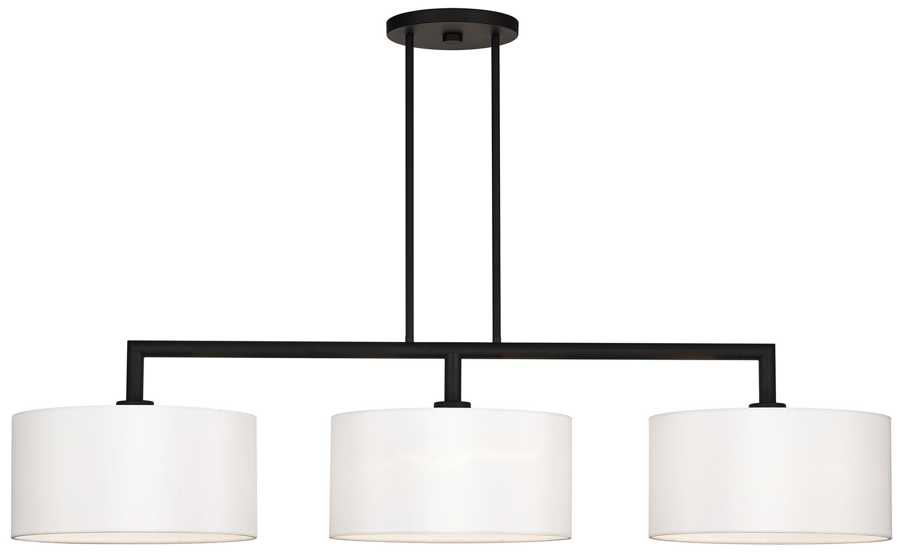 Meridian 3 Light Black Extra Large Linear Chandelier