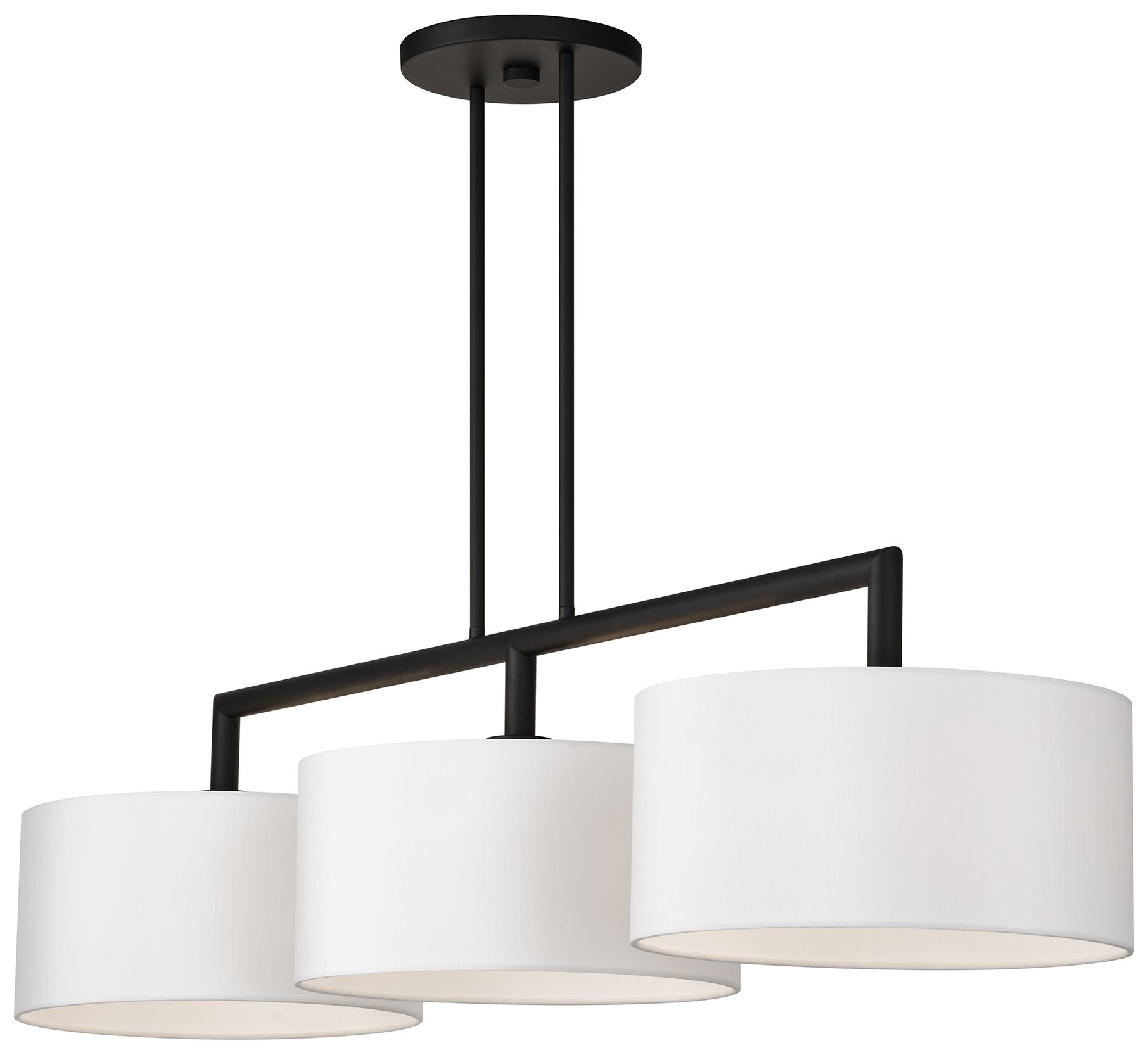 Image 5 Meridian 3 Light Black Extra Large Linear Chandelier more views