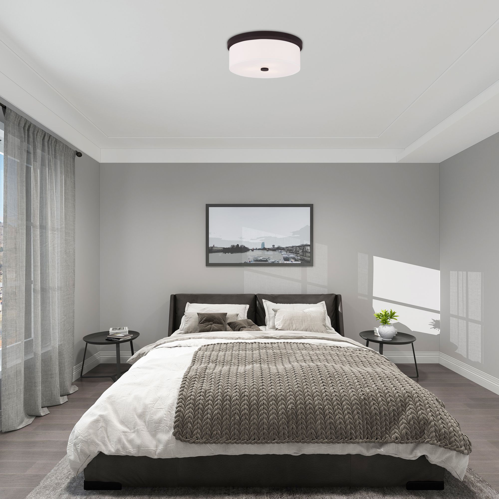 Image 3 Meridian 3 Light Bronze Ceiling Mount more views