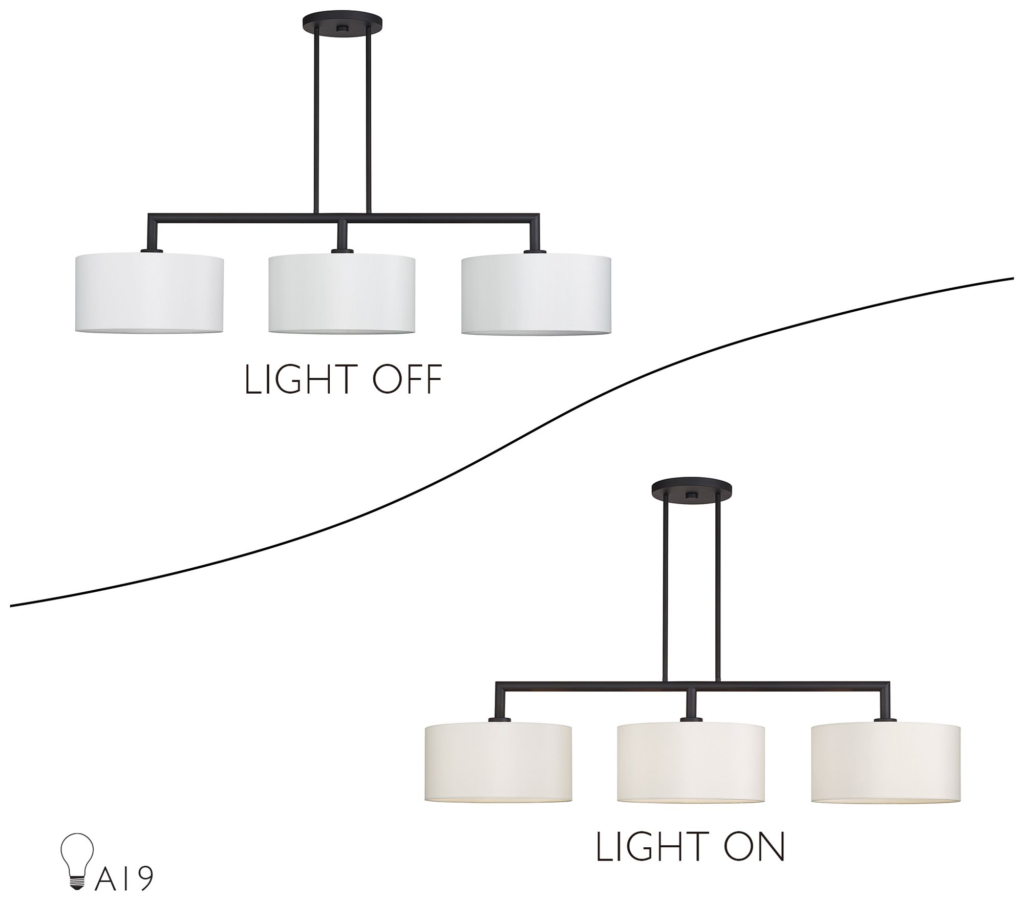 Meridian 3 Light Bronze Extra Large Linear Chandelier