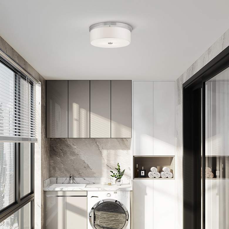 Image 5 Meridian 3 Light Brushed Nickel Ceiling Mount more views