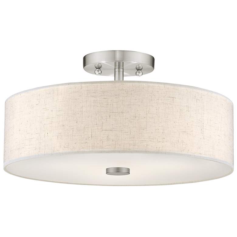 Image 1 Meridian 3 Light Brushed Nickel Ceiling Mount