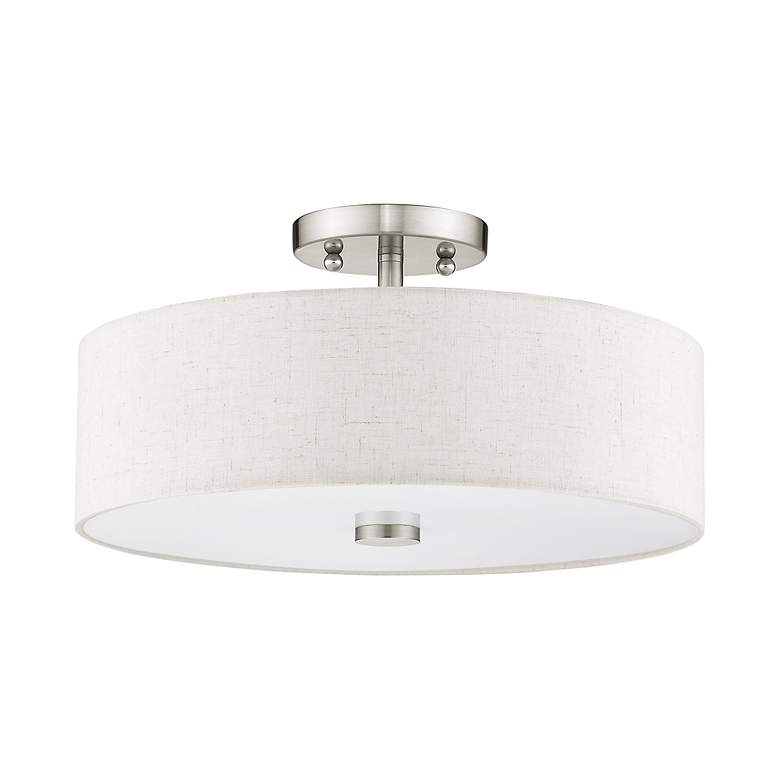 Image 3 Meridian 3 Light Brushed Nickel Ceiling Mount more views