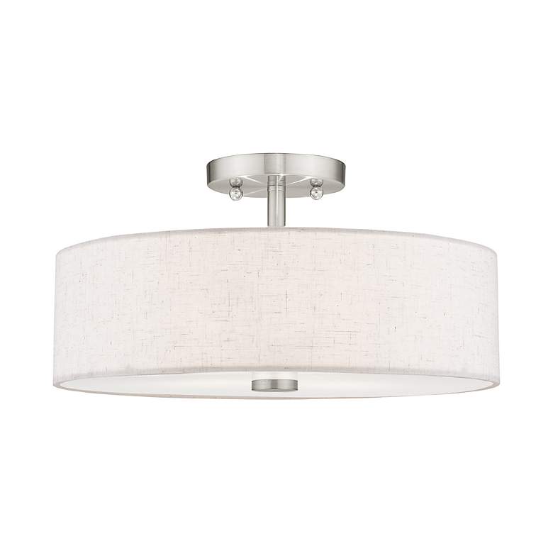 Image 4 Meridian 3 Light Brushed Nickel Ceiling Mount more views