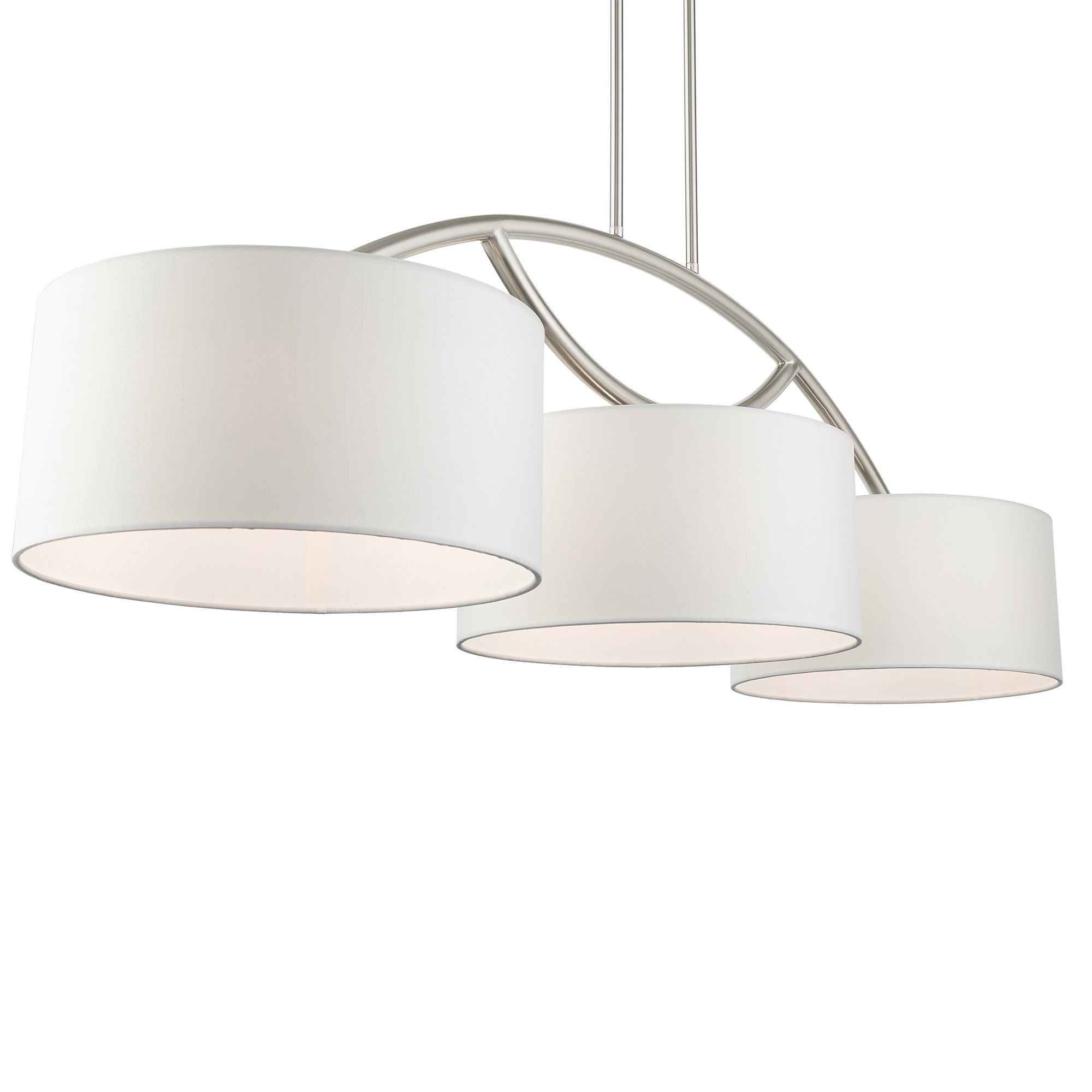 Meridian 3 Light Brushed Nickel Linear Chandelier