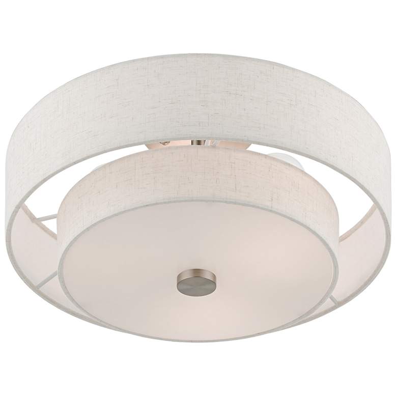 Image 6 Meridian 3 Light Brushed Nickel Semi-Flush more views