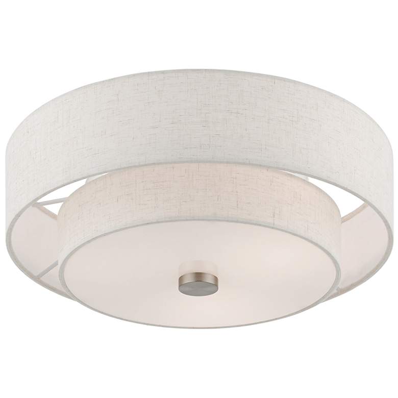Image 7 Meridian 3 Light Brushed Nickel Semi-Flush more views